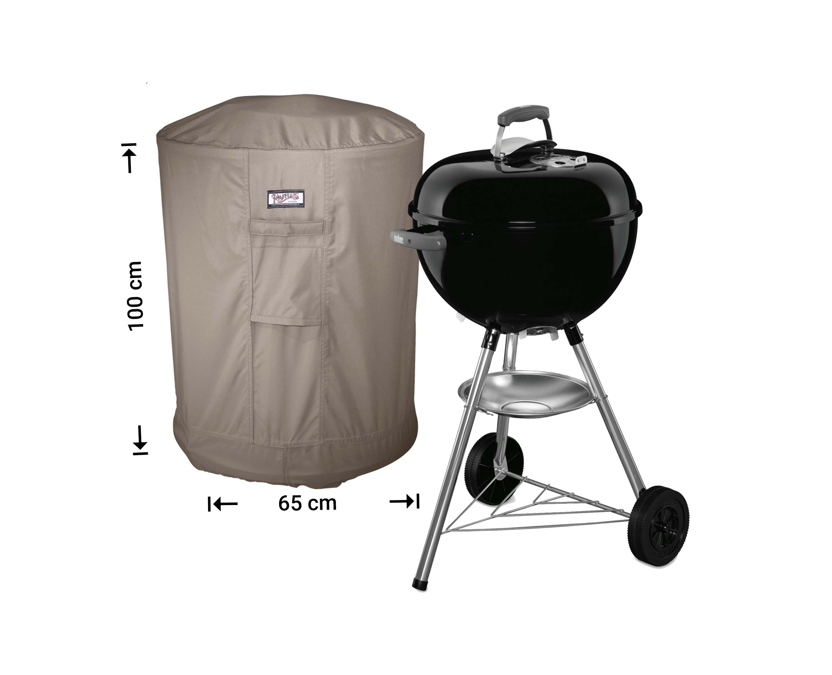 Haveovertræktil rund grill ⌀: 65 cm & H: 85 cm